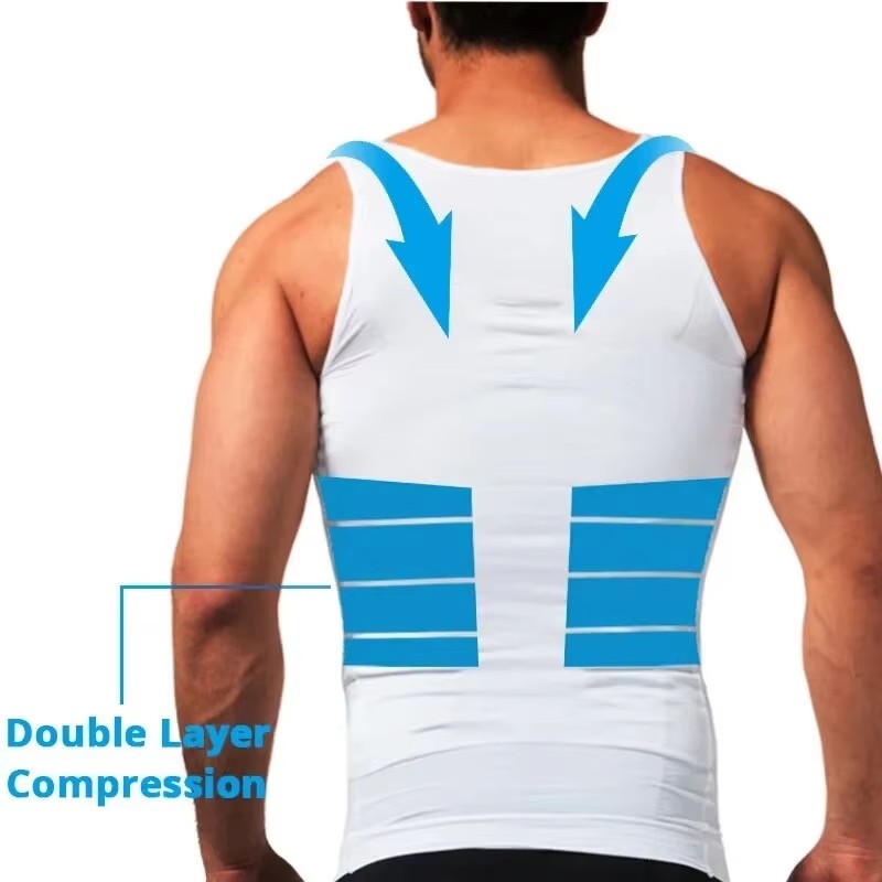 Men's Shapewear Slimming Body Corset Vest Shirt Compression Abdomen Tummy Belly Control Slim Waist Cincher Underwear Sports Vest B2-85