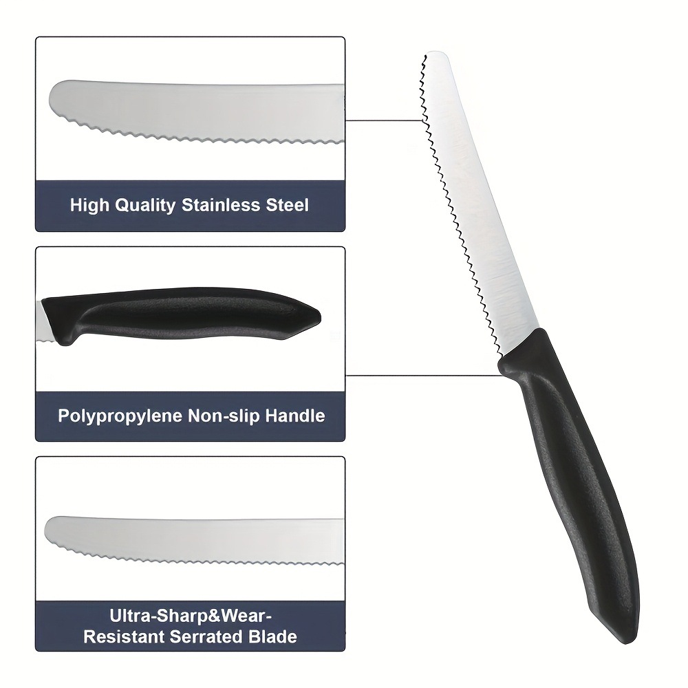 1PC Steak Cutter Ergonomic Stainless Steel Serrated Precise Cutting Outdoor BBQ Steak Cutter For Meal Prep Family