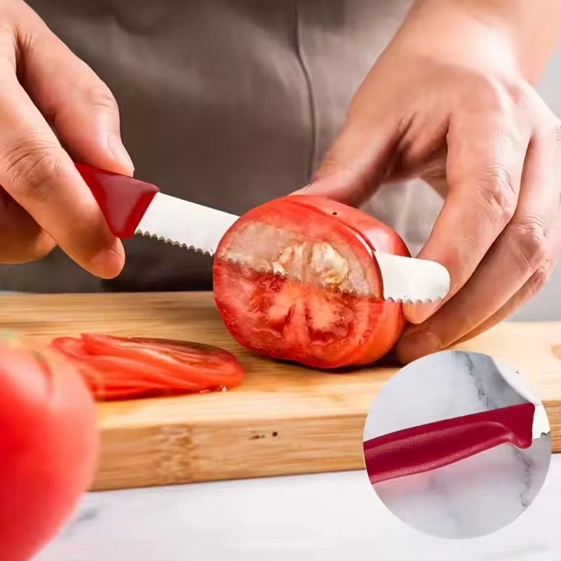 1PC Steak Cutter Ergonomic Stainless Steel Serrated Precise Cutting Outdoor BBQ Steak Cutter For Meal Prep Family
