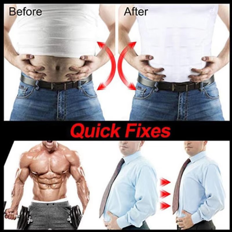 Men's Shapewear Slimming Body Corset Vest Shirt Compression Abdomen Tummy Belly Control Slim Waist Cincher Underwear Sports Vest B2-85