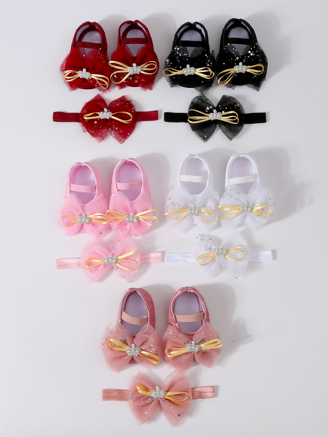 Spring New Baby Bowknot Crown Toddler Shoes Girl Kid Lace Princess Walking Shoes Fashion Sweet Cute Newborn Infant First Walkers
