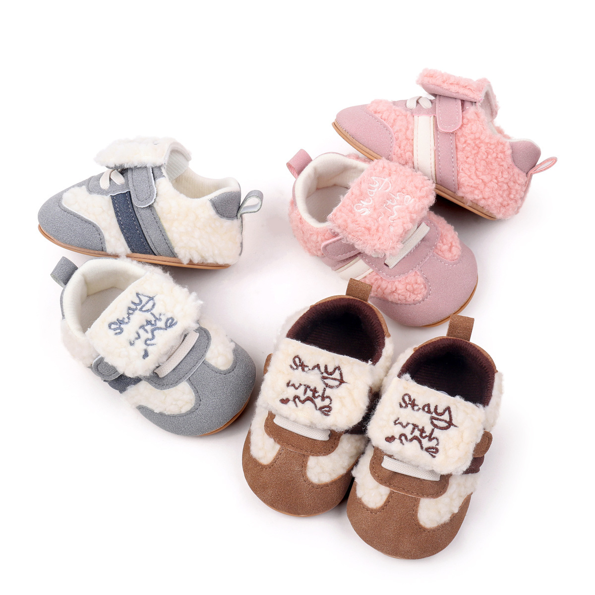 2026 New Design Autumn And Winter Newborn Baby Boys And Girls Causal Sports First Walking Toddler Shoes With Soft TPR Sole