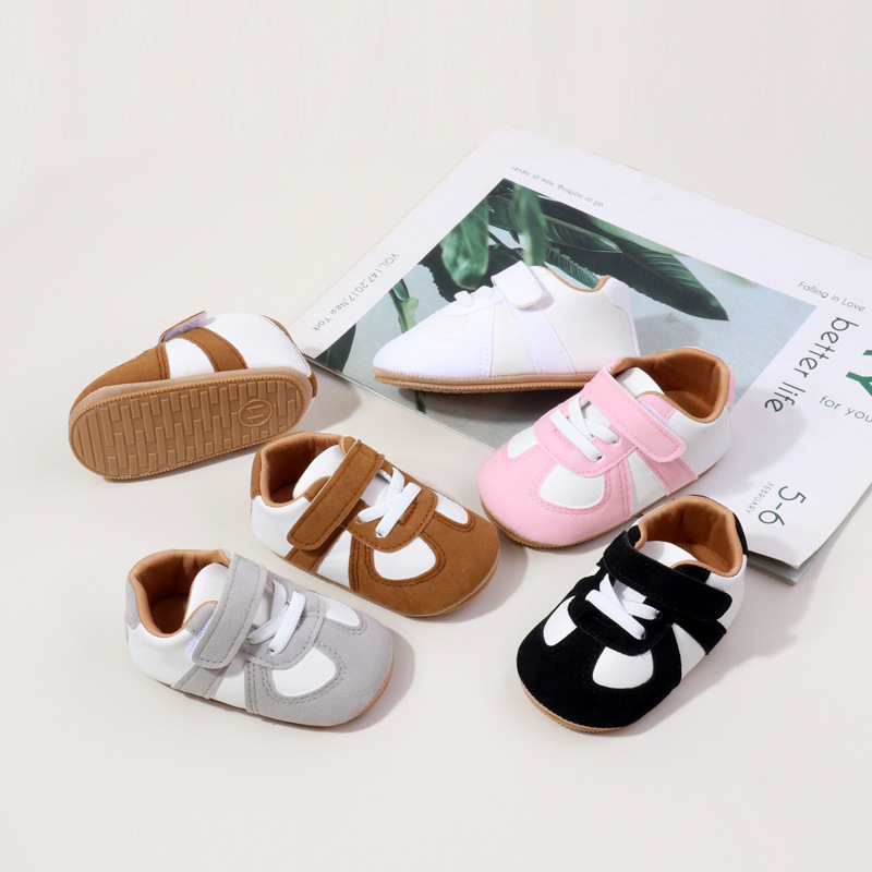 Baby Spring and Autumn Shoes High Quality PU and PVC Sole Anti-slip for 0-9-18 Months Toddler Boys and Girls Prewalking