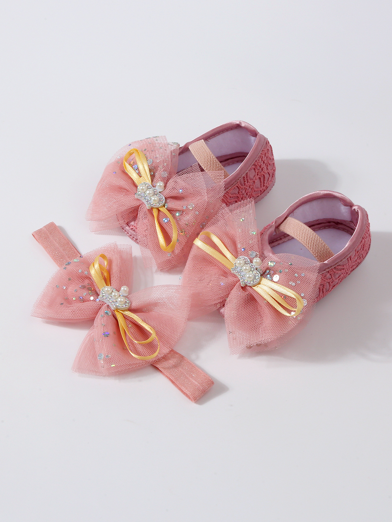 Spring New Baby Bowknot Crown Toddler Shoes Girl Kid Lace Princess Walking Shoes Fashion Sweet Cute Newborn Infant First Walkers