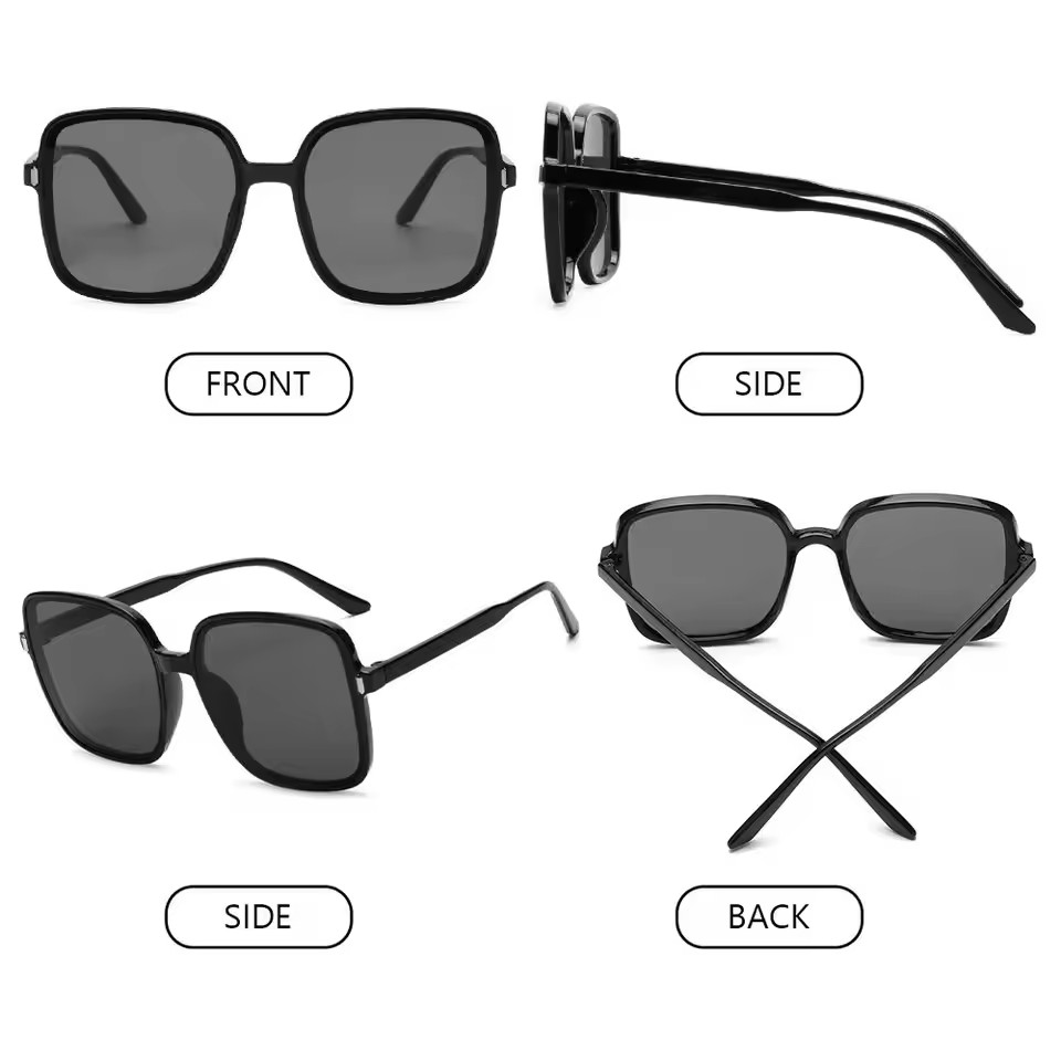 Wholesale Candy Color Sunglasses Women Vintage Square Transparent Classic Eyewear Big Frame Eyeglasses FZ-386