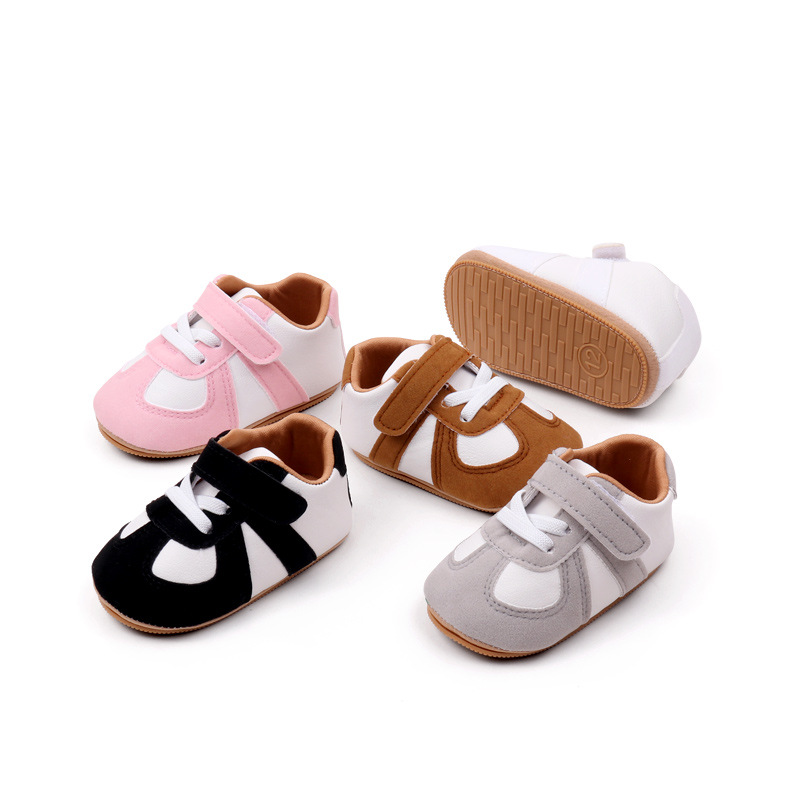 Baby Spring and Autumn Shoes High Quality PU and PVC Sole Anti-slip for 0-9-18 Months Toddler Boys and Girls Prewalking