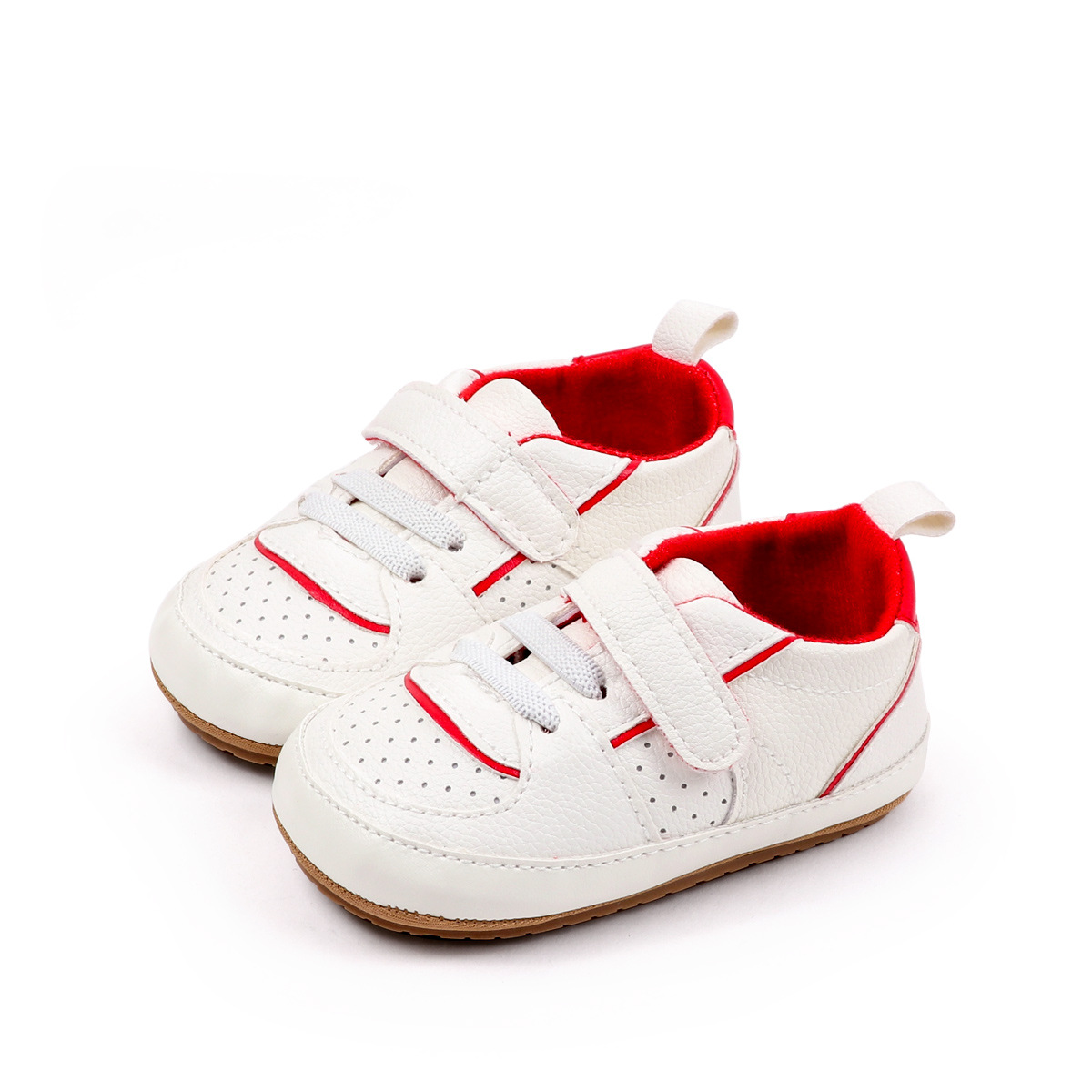 2025 Baby Sneaker Spring And Autumn Baby Unisex First Walking Toddler Shoes With Fashion Design Comfortable PU Leather PVC Sole