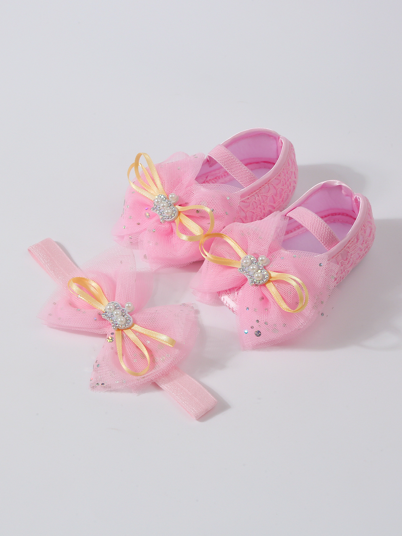 Spring New Baby Bowknot Crown Toddler Shoes Girl Kid Lace Princess Walking Shoes Fashion Sweet Cute Newborn Infant First Walkers