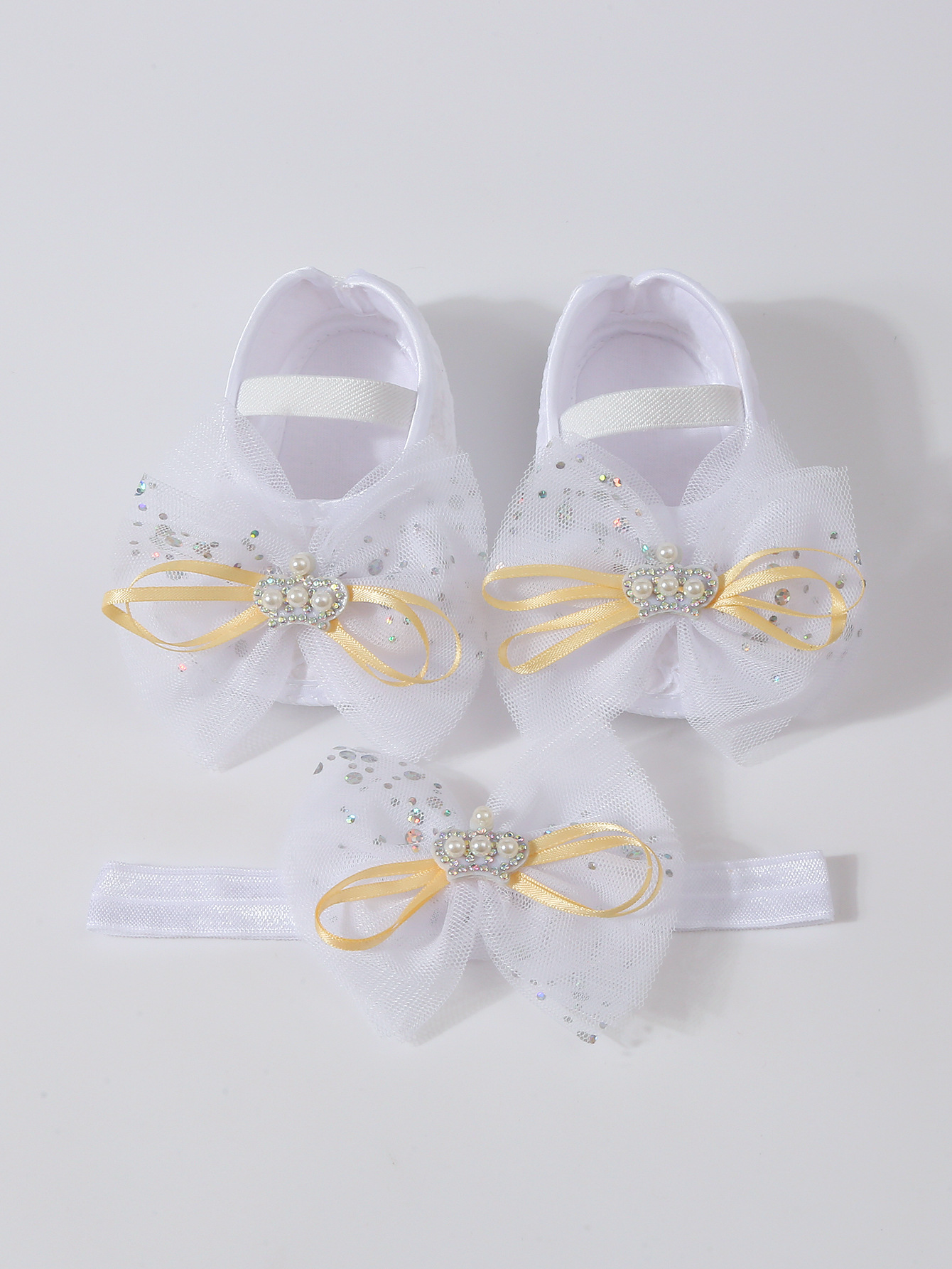 Spring New Baby Bowknot Crown Toddler Shoes Girl Kid Lace Princess Walking Shoes Fashion Sweet Cute Newborn Infant First Walkers