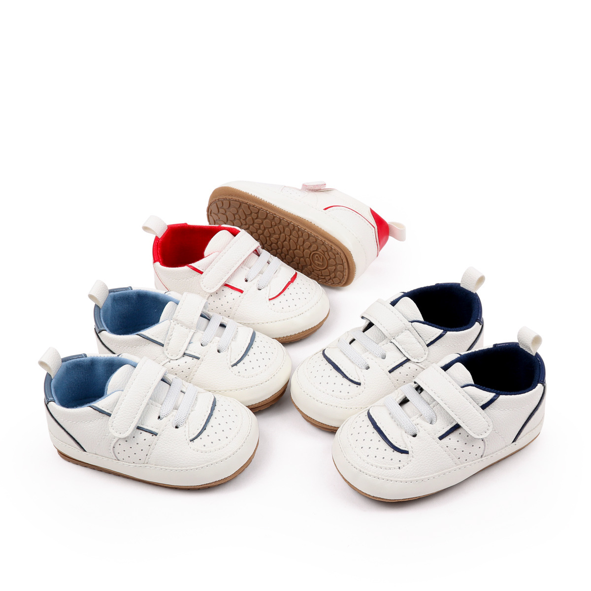 2025 Baby Sneaker Spring And Autumn Baby Unisex First Walking Toddler Shoes With Fashion Design Comfortable PU Leather PVC Sole