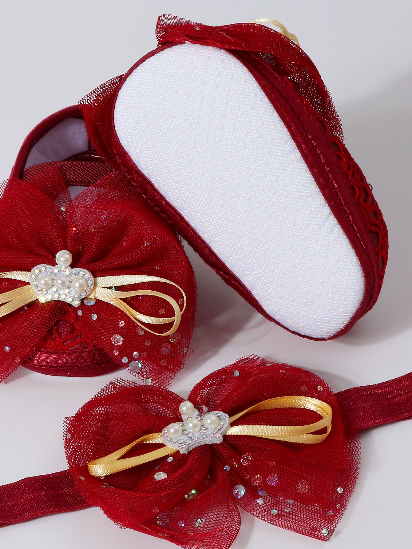 Spring New Baby Bowknot Crown Toddler Shoes Girl Kid Lace Princess Walking Shoes Fashion Sweet Cute Newborn Infant First Walkers