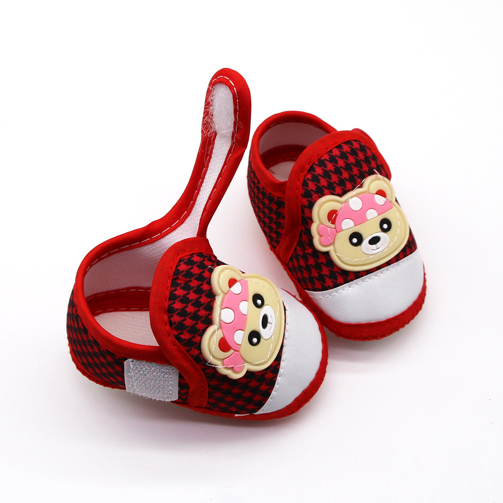 Houndstooth Pattern Baby Shoes, Anti-slip Sole, Adjustable Strap, Breathable Pre-walkers for Infants