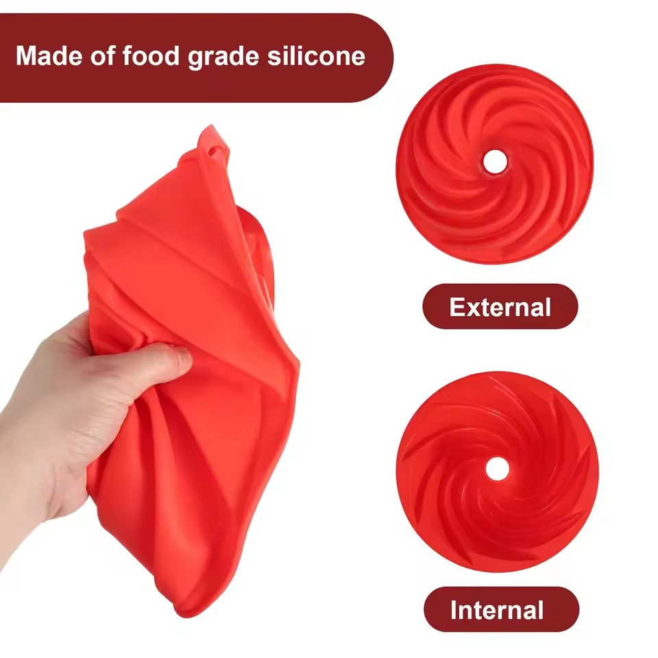 1pc Non-Stick Round Cake Pan, Easy Release Silicone Base for Cakes Bread, 180C Heat-Resistant Baking Mold, Easy Clean