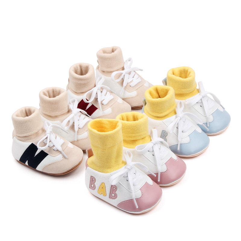 Baby Shoes, Spring and Autumn, Newborns, Boys and Girls, Soft Soles that Don't fall off, Heels, Walking Shoes, Socks