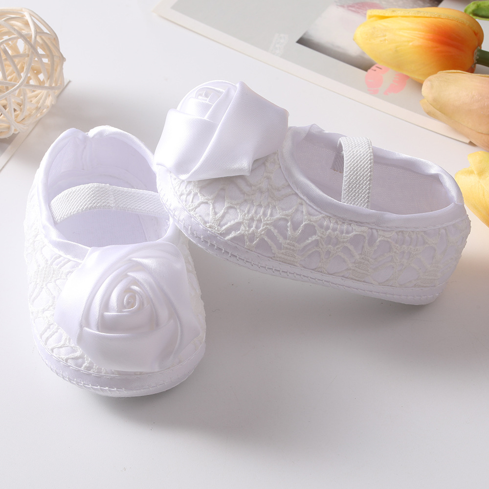 New Baby Shoes, European and American Rose Shoes, Fabric Sole Adhesive Walking Shoes, 0-12 Month old Baby Princess Shoes