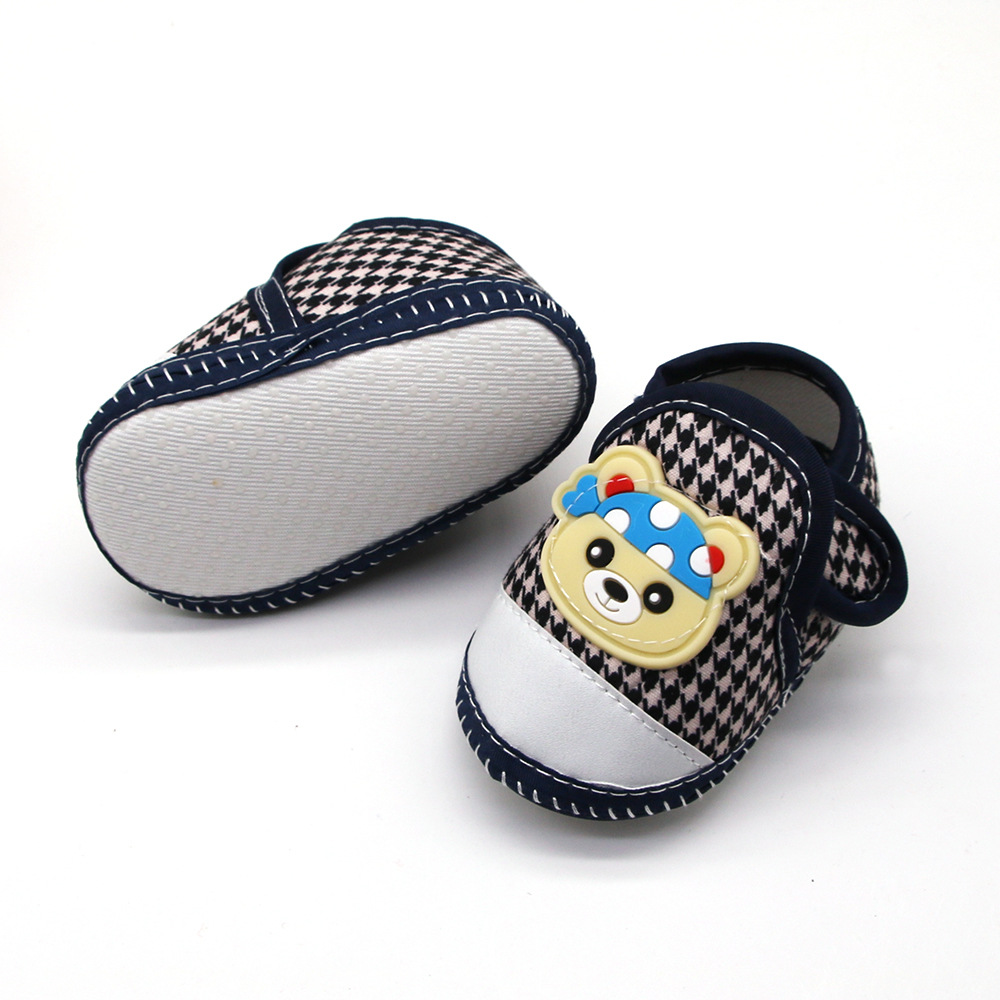 Houndstooth Pattern Baby Shoes, Anti-slip Sole, Adjustable Strap, Breathable Pre-walkers for Infants