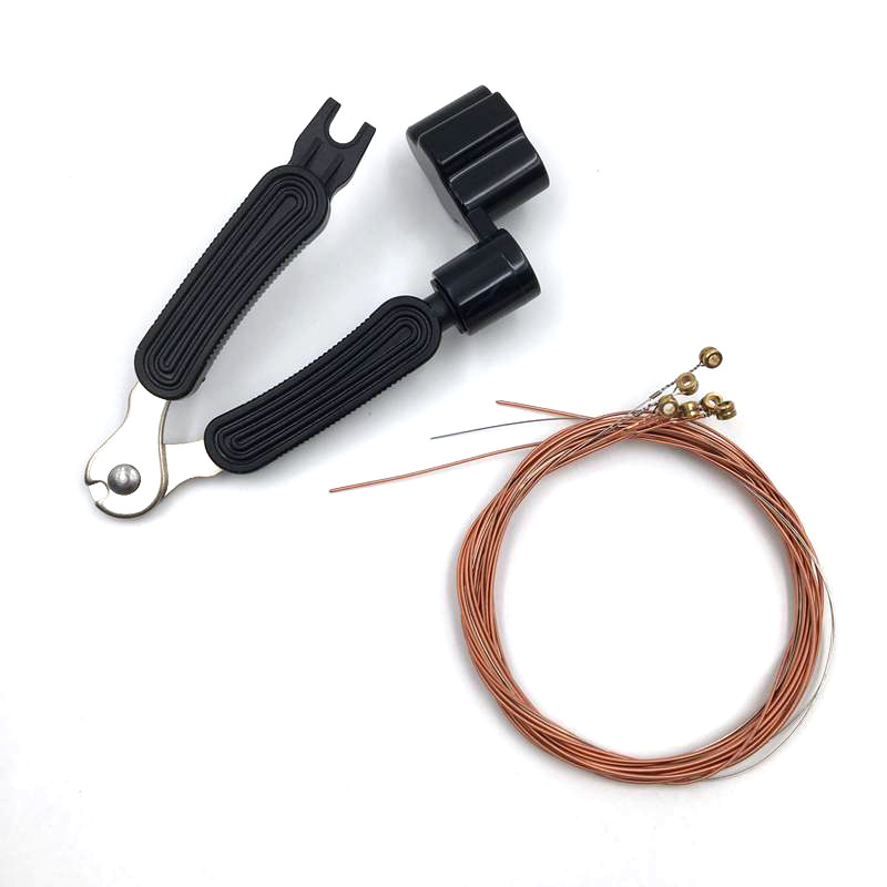 Acoustic Guitar String Change Set, 3-in-1 Winder Cutter with Anti-rust Brass Guitar Strings Instrument Accessories