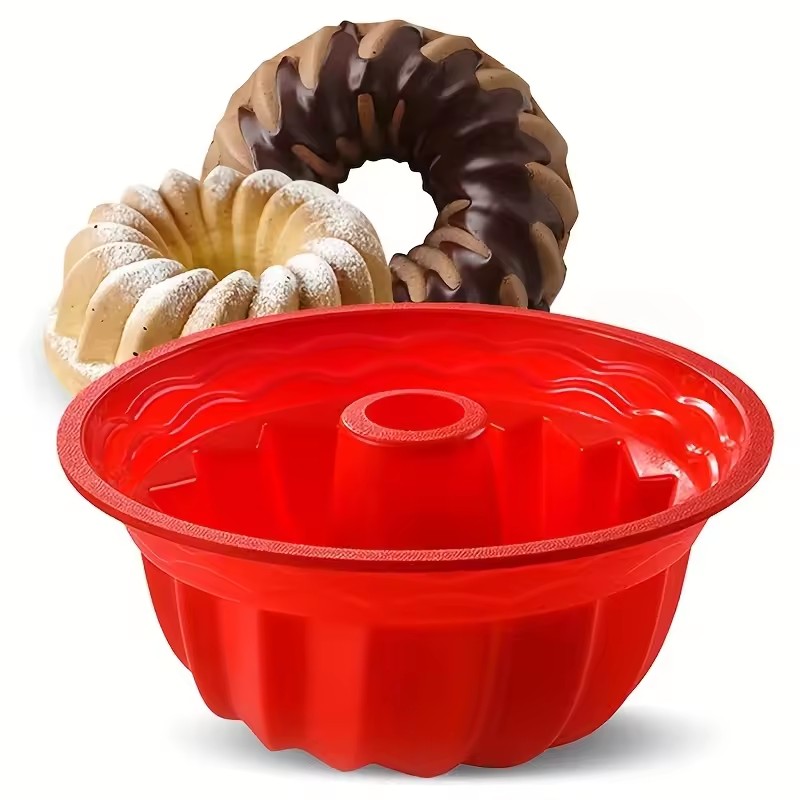 1pc Non-Stick Round Cake Pan, Easy Release Silicone Base for Cakes Bread, 180C Heat-Resistant Baking Mold, Easy Clean