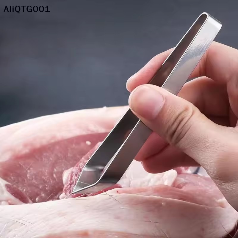 2PCS 430 Stainless Steel Fish Bone Tweezers Pincer Clip Puller Remover Tongs Kitchen Gadgets Fish Bone Plucking Clamp