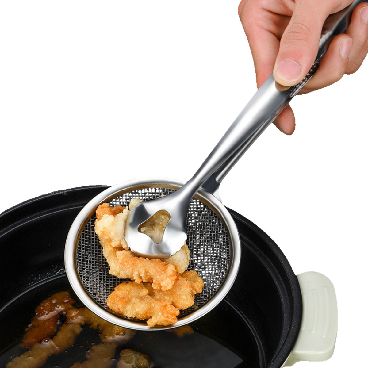 Kitchen Accessories Multifunction Stainless Steel Sieve Filter Spoon Fried Food Oil Strainer Clip Handheld Cooking Tools Gadgets