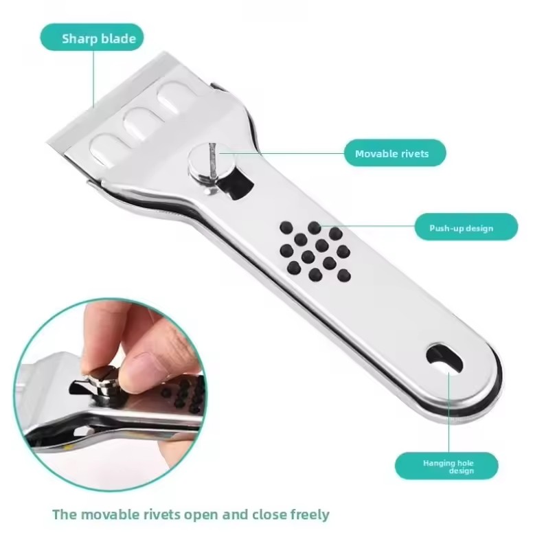 Stainless Steel Cleaning Scraper Blade Glass Kitchen Ceramic Tile Decontamination Scraper Wall Floor Paint Scraper Tool Knife
