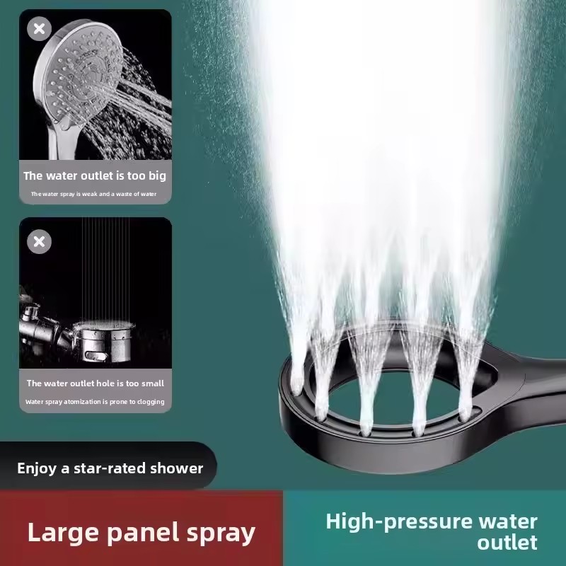 New circular pressurized showerhead for showering and showering, handheld circular pressurized showerhead for household use