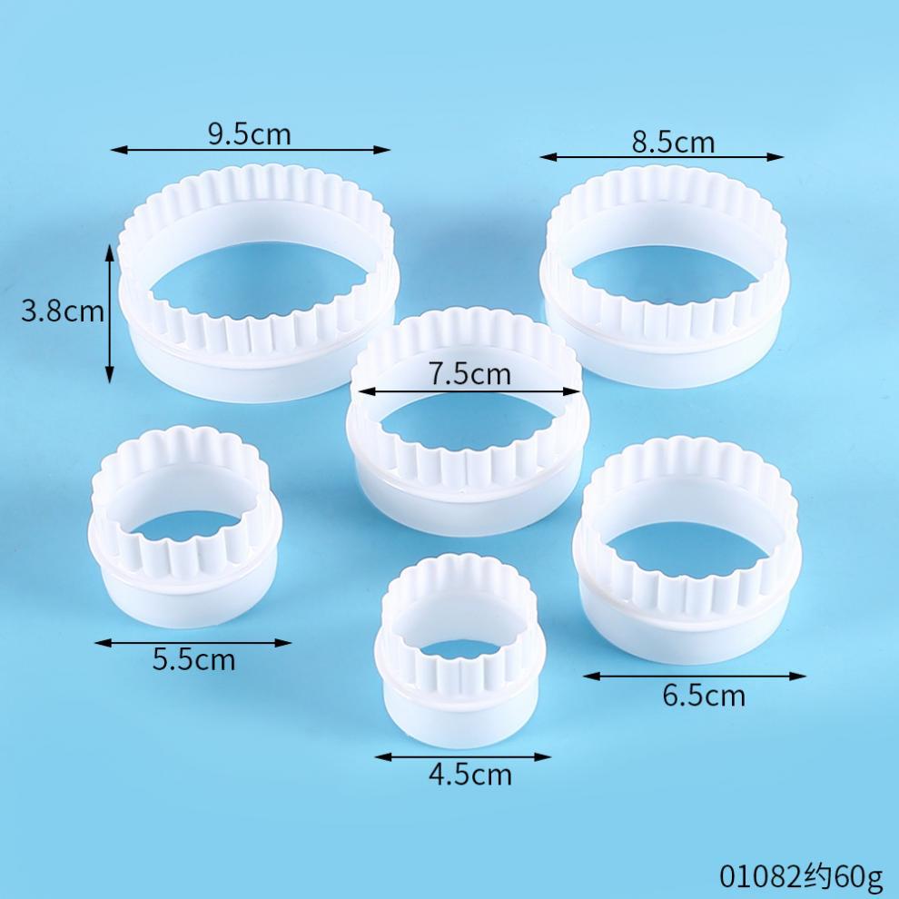 6Pcs/Set White Wave Round Double-sided Cookie Cutters For Kitchen Tools Baking Pastry Candy Chocolate Tools For Home Pastries