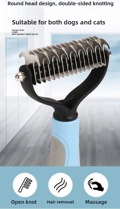 Pet detangling comb, dog grooming tool, hair removal comb, beauty comb, dog comb, pet supplies, cat comb