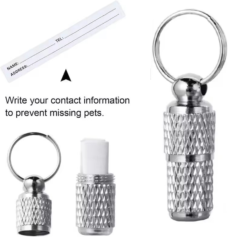 Pet Dog Cat Anti Lost Pendant Mini Waterproof Metal Pet Identity Address Tag Collar Hanging Decoration Anti Lost Pet Accessories