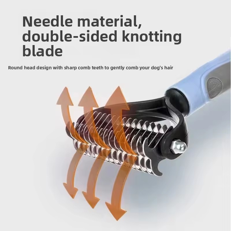 Pet detangling comb, dog grooming tool, hair removal comb, beauty comb, dog comb, pet supplies, cat comb