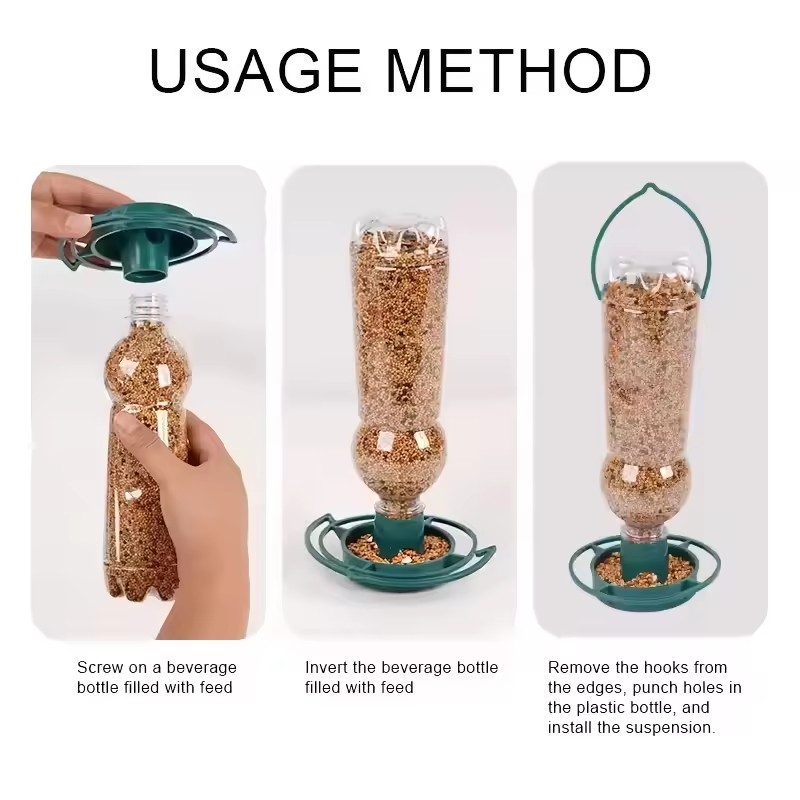 Hanging Tray Bird Feeder Plastic Automatic Portable Bird Feeders Outdoor Garden Balcony Feeding Accessories Bird Feeders