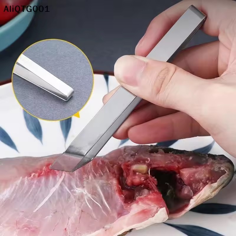 2PCS 430 Stainless Steel Fish Bone Tweezers Pincer Clip Puller Remover Tongs Kitchen Gadgets Fish Bone Plucking Clamp