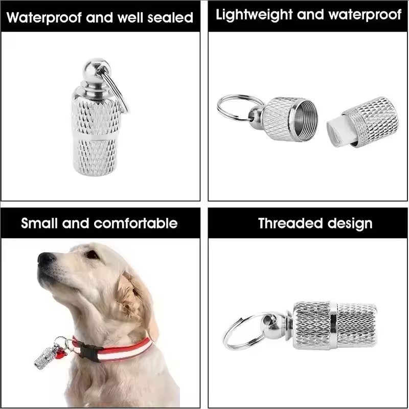 Pet Dog Cat Anti Lost Pendant Mini Waterproof Metal Pet Identity Address Tag Collar Hanging Decoration Anti Lost Pet Accessories