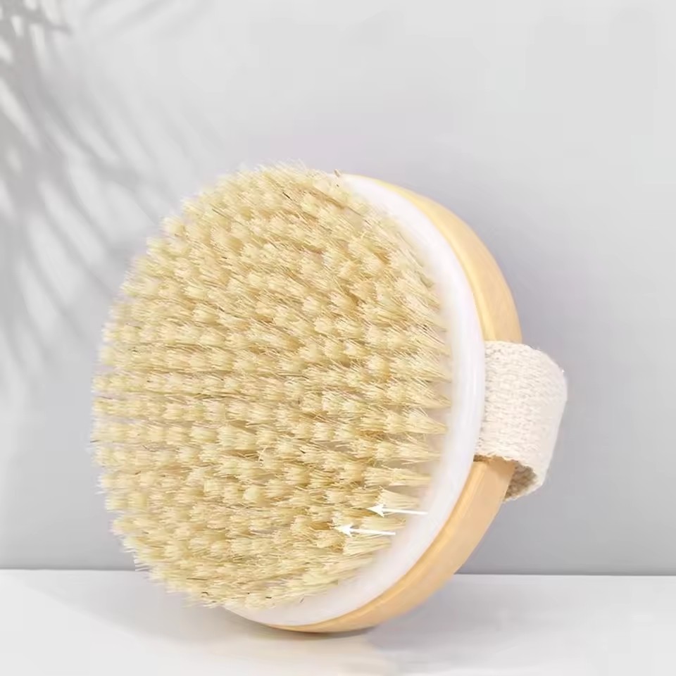 Natural Bristle Brush Soft Wet Dry Skin Body SPA Brush Bath Massager Home Dry Wet Back Shower Brushes Exfoliating Bathing Brush