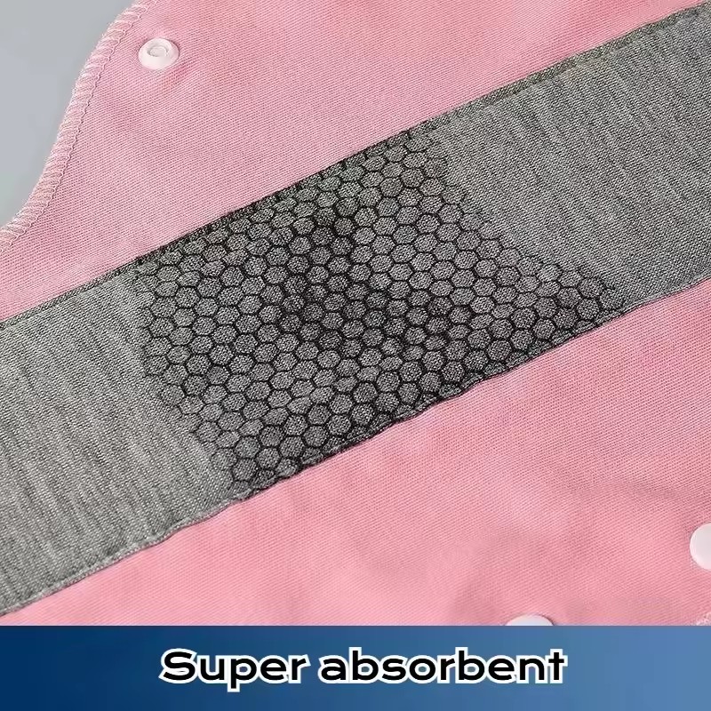 3Pcs Reusable Adult Diaper Incontinence Pads Menstrual Cloth Non-slip Soft Pads Washable Panty Liners Feminine Hygiene Pad
