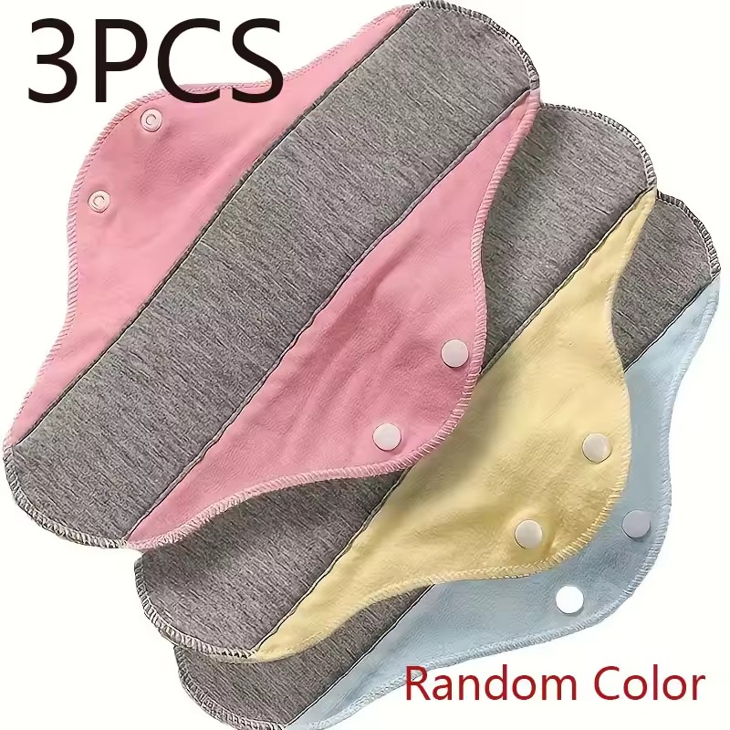 3Pcs Reusable Adult Diaper Incontinence Pads Menstrual Cloth Non-slip Soft Pads Washable Panty Liners Feminine Hygiene Pad