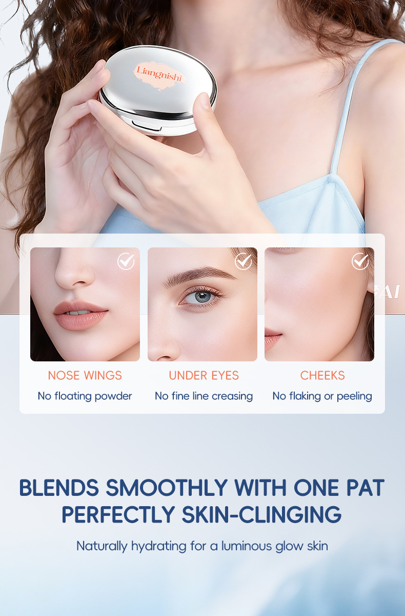 LIANGNISHI Velvet Matte Cushion Concealer, Lightweight Non-Creasing, Cover Acne Spots & Even Skin Tone view 7