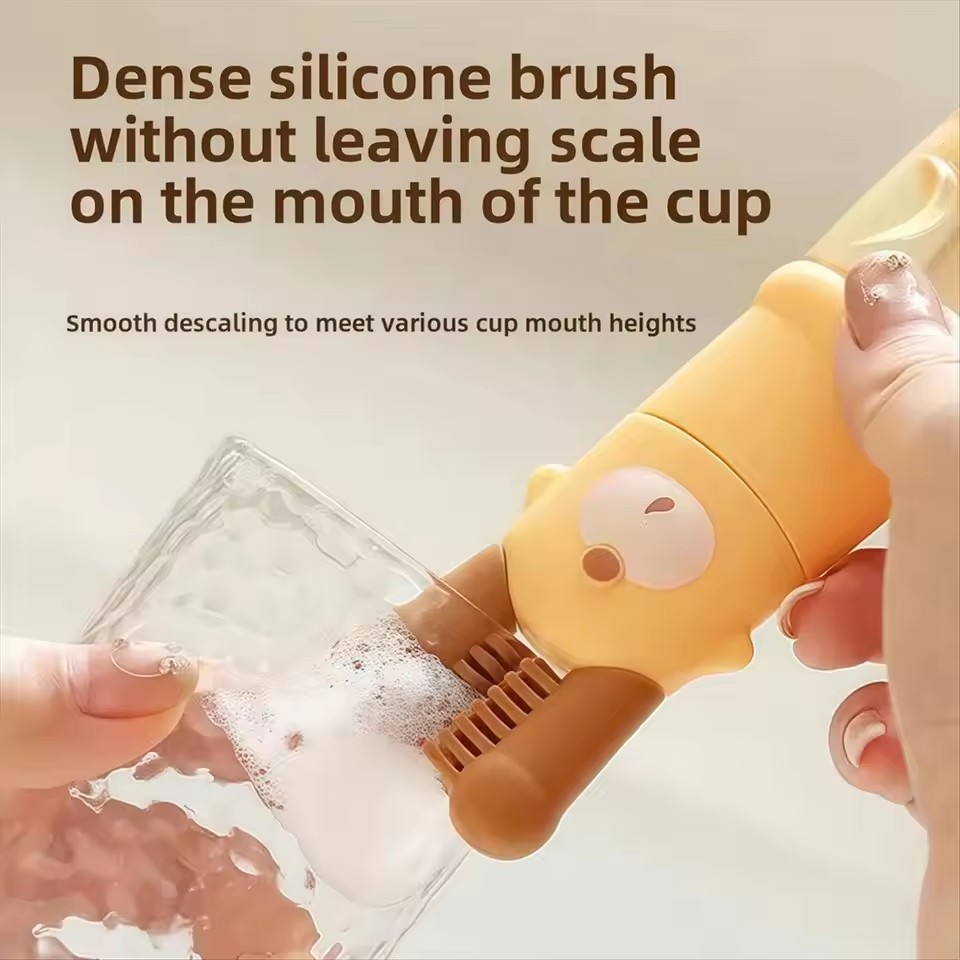 Five-in-one Cartoon Cup Cleaning Brush Efficient Detachable Lid Cleaning Brush Hanging Design Deep Clean Bottle Gap Brush