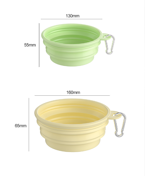 Foldable Silicone Dog Bowl Pet Outdoor Travel Portable Folding Cat Food Water Large Capacity Container Feeding Bowl Pet Supplies