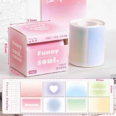 256pcs/Box Pull-out Sticky Notes Fully Adhesive Tearable Sticky Notes Stickers 8 Formats Ideal for Office Student and Home Use!
