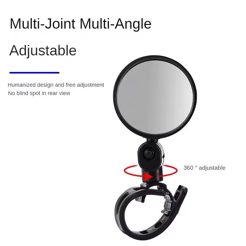2PCS Bicycle Rear Mirror Wide Angle Handlebar Reflector Mirror Adjustable Cycling Safety View For Mtb Road Bike Scooter