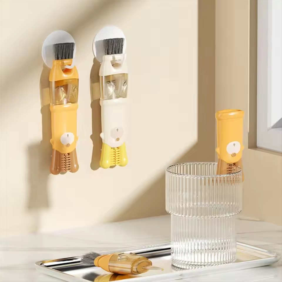 Five-in-one Cartoon Cup Cleaning Brush Efficient Detachable Lid Cleaning Brush Hanging Design Deep Clean Bottle Gap Brush
