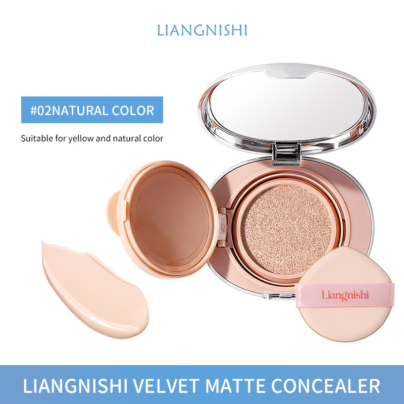 LIANGNISHI Velvet Matte Cushion Concealer, Lightweight Non-Creasing, Cover Acne Spots & Even Skin Tone view 4