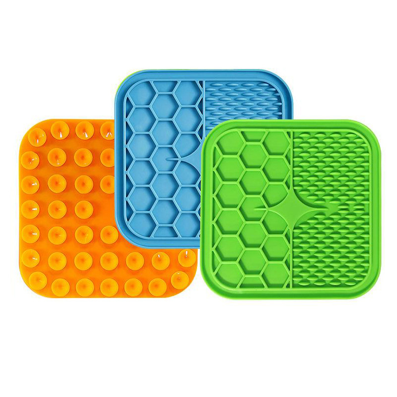 Pet Lick Silicone Mat Dogs Pet Slow Food Plate for Dog Bathing Distraction Silicone Dog Sucker Food Training Dog Feeder Supplies