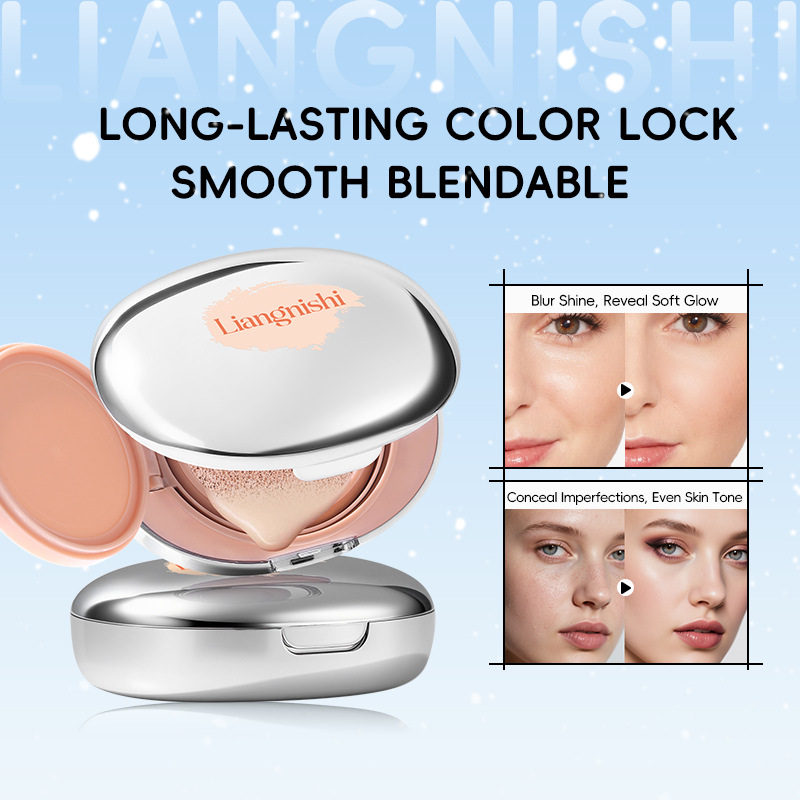 LIANGNISHI Velvet Matte Cushion Concealer, Lightweight Non-Creasing, Cover Acne Spots & Even Skin Tone