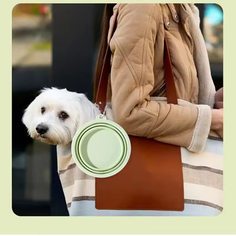 Foldable Silicone Dog Bowl Pet Outdoor Travel Portable Folding Cat Food Water Large Capacity Container Feeding Bowl Pet Supplies