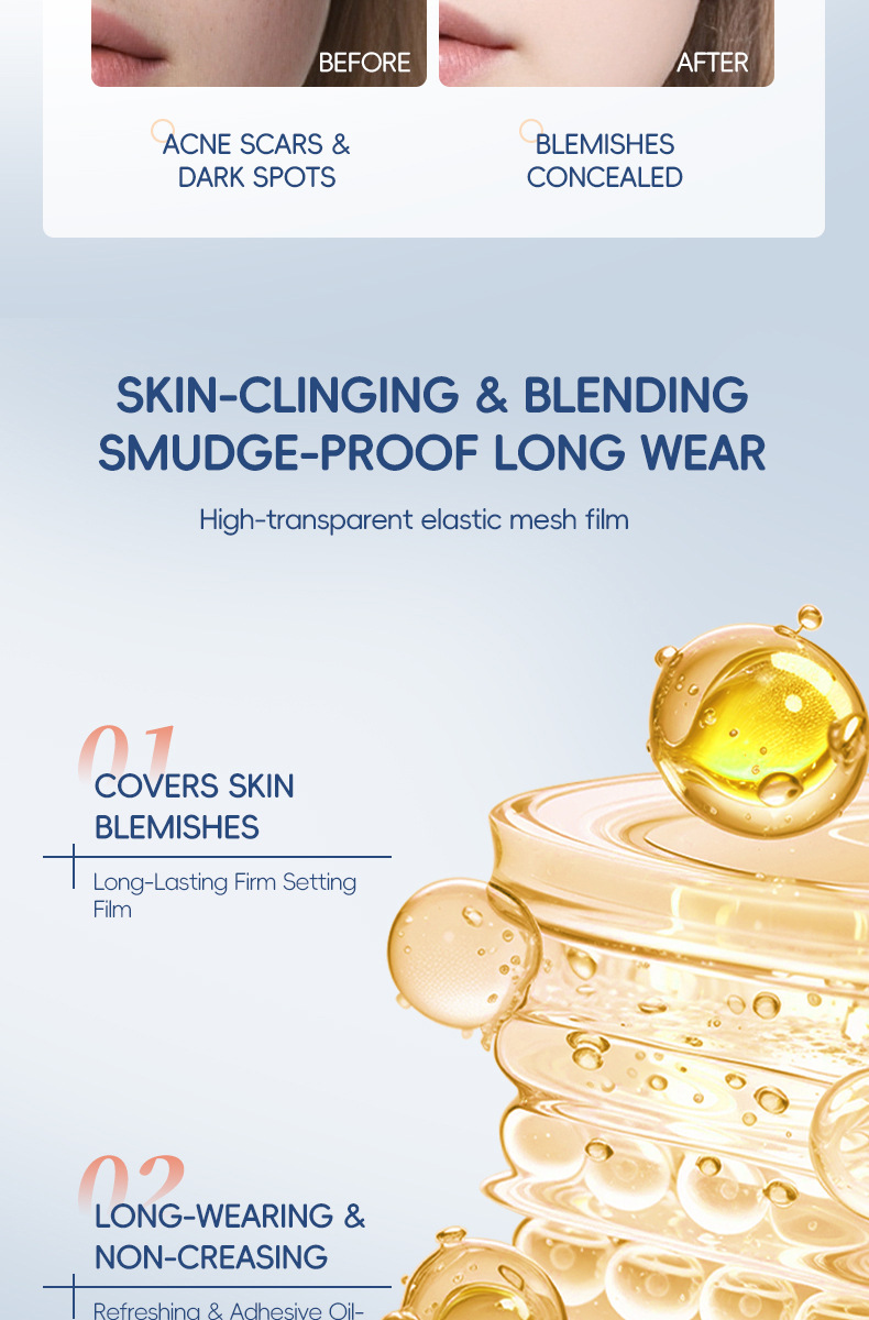 LIANGNISHI Velvet Matte Cushion Concealer, Lightweight Non-Creasing, Cover Acne Spots & Even Skin Tone view 10