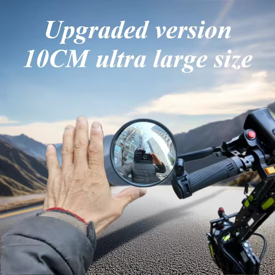 2PCS Bicycle Rear Mirror Wide Angle Handlebar Reflector Mirror Adjustable Cycling Safety View For Mtb Road Bike Scooter