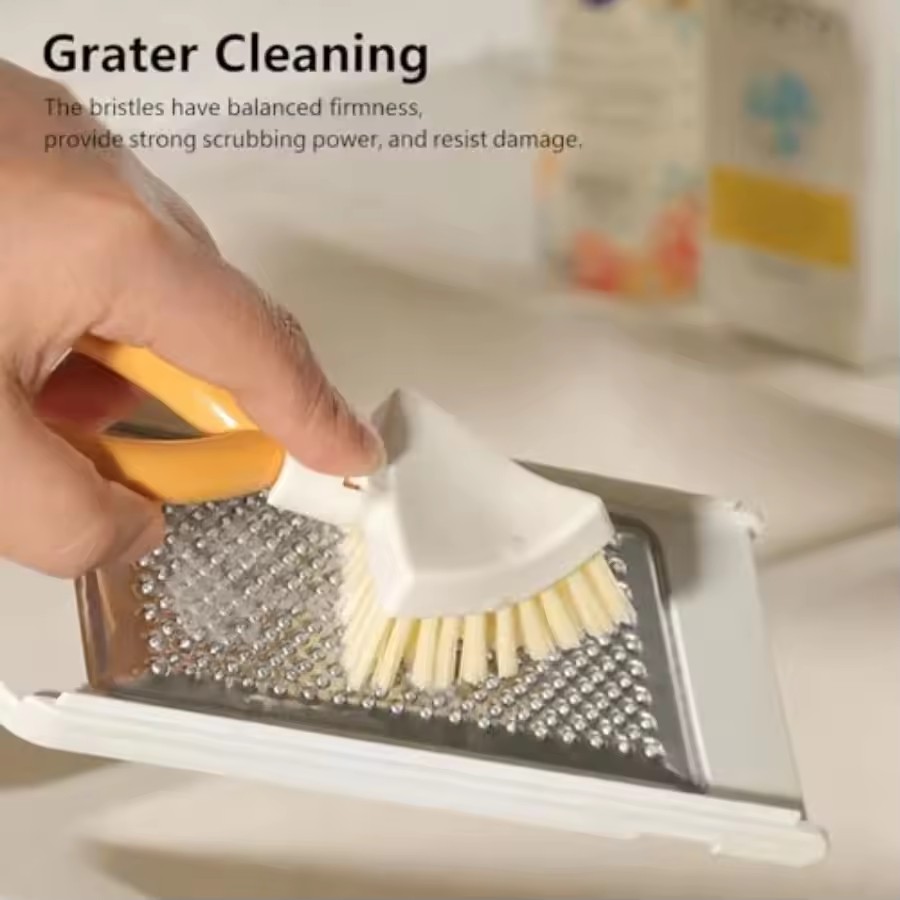 2Pcs Adjustable Foldable Triangular Crevice Brush Vertical Handheld Scrubber Dense Bristle Kitchen Stove Sink Gap Cleaner