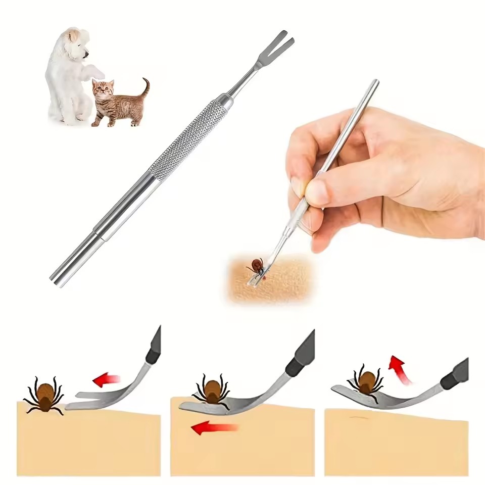2PCS Tick Remover Tool Tweezers Professional Tick Removal Tweezers For Humans & Pets Flea And Tick Removal Tool